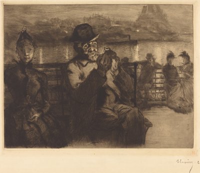 塞纳河上，夜色中 作者 奥古斯特·勒佩雷（Auguste Lepere）