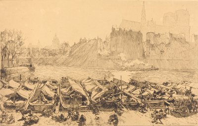 苹果大市场 Le grand marche aux pommes, 1891. 作者 奥古斯特·勒佩雷（Auguste Lepere）