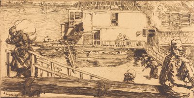 洗衣房 Le lavoir, 1891. 作者 奥古斯特·勒佩雷（Auguste Lepere）