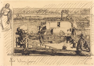 洗衣房 Le lavoir, 1891. 作者 奥古斯特·勒佩雷（Auguste Lepere）