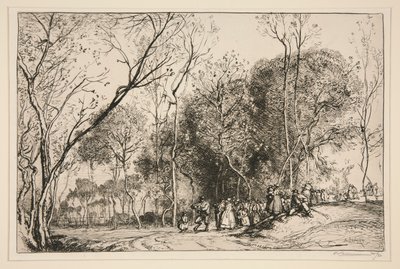 圣马丁的夏天，过去的婚礼（旺地 作者 奥古斯特·勒佩雷（Auguste Lepere）