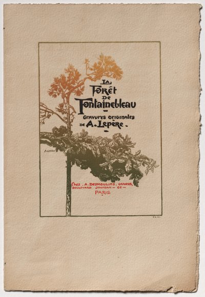 枫丹白露森林："枫丹白露森林"（La Forêt de Fontainebleau）广告 作者 A. Desmoulins，发表于 Revue Illustrée