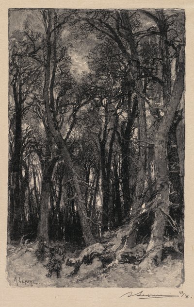 枫丹白露森林：下布里奥（La Forêt de Fontainebleau: Le Bas-Bréau） 作者 A. Desmoulins，发表于 Revue Illustrée
