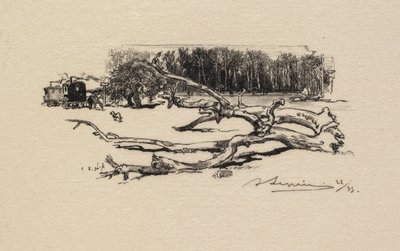 枫丹白露森林：枫丹白露的Epine森林的十字路口，1890年。 作者 奥古斯特·路易斯·勒佩尔