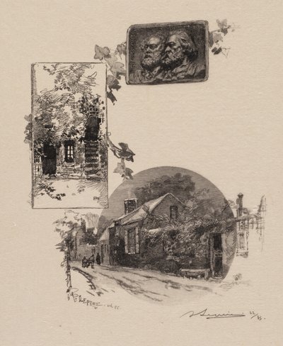 枫丹白露森林：卢梭工作室和米勒故居入口 作者 A. Desmoulins，发表于 Revue Illustrée