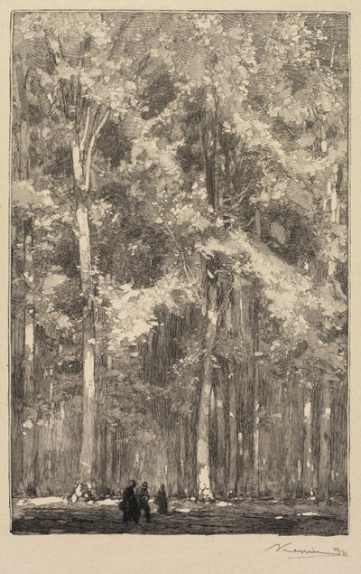 枫丹白露森林：早晨，马洛特堡之路的十字路口...，1890年。 作者 奥古斯特·路易斯·勒佩尔