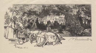 枫丹白露森林：皮查尔母亲的食堂 作者 A. Desmoulins，发表于 Revue Illustrée