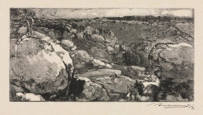 枫丹白露森林（Fontainebleau Forest）：Long-Rocher剧团，1888年。 作者 奥古斯特·路易斯·勒佩尔