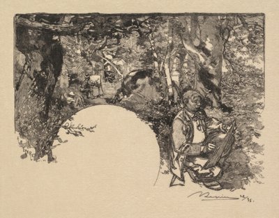 枫丹白露森林：画家们 作者 A. Desmoulins，发表于 Revue Illustrée