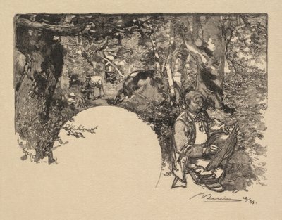 枫丹白露森林：画家枫丹白露森林：画家，1890年。 作者 奥古斯特·路易斯·勒佩尔