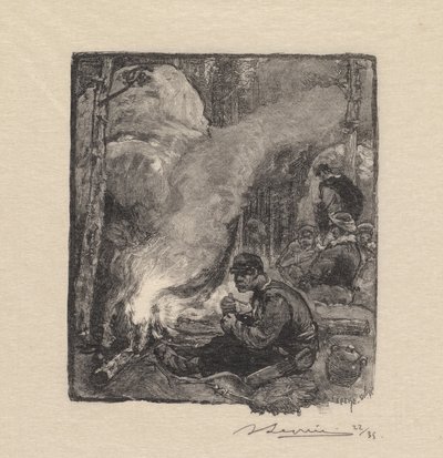 枫丹白露森林：樵夫餐 作者 A. Desmoulins，发表于 Revue Illustrée