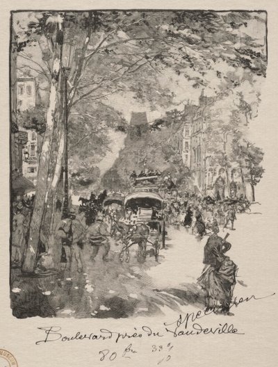 杂耍场附近的林荫大道 作者 奥古斯特·路易斯·勒佩尔