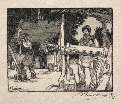 板条制造商，1889年。 作者 奥古斯特·路易斯·勒佩尔