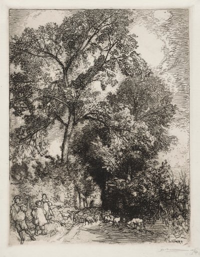 牧群归来，Crèvecoeur，1913年。 作者 奥古斯特·路易斯·勒佩尔