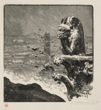 1890年，巴黎圣母院（The Stryge of Notre Dame）。 作者 奥古斯特·路易斯·勒佩尔