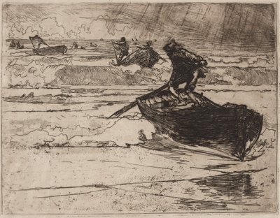 1892年，在暴风雨前逃离渔民。 作者 奥古斯特·路易斯·勒佩尔
