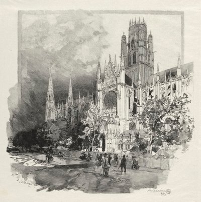鲁昂画报：埃格里斯·圣·瓦恩（Eglise Saint Ouen），1896年。 作者 奥古斯特·路易斯·勒佩尔