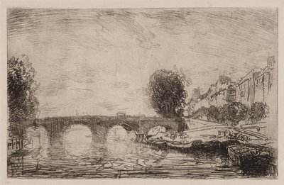 1890年在Pont Marie日落。 作者 奥古斯特·路易斯·勒佩尔