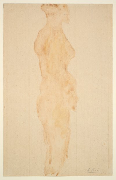 裸体站立，侧视图 作者 奥古斯特·罗丹（Auguste Rodin）