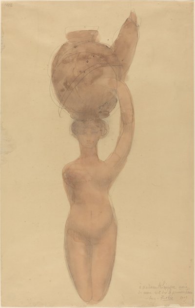 裸体女人头顶花瓶 作者 奥古斯特·罗丹（Auguste Rodin）