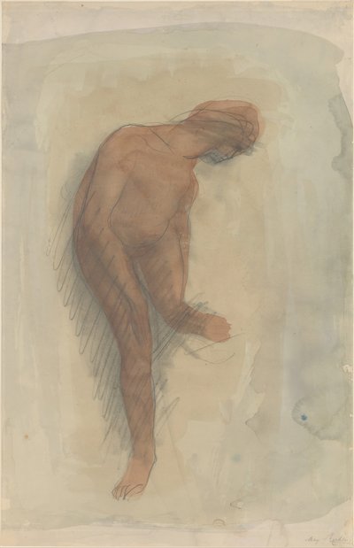 抱着左脚的裸体女性形象，1900-1912年。 作者 奥古斯特·罗丹（Auguste Rodin）