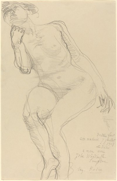 坐着的女性裸体向左倾斜 作者 奥古斯特·罗丹（Auguste Rodin）