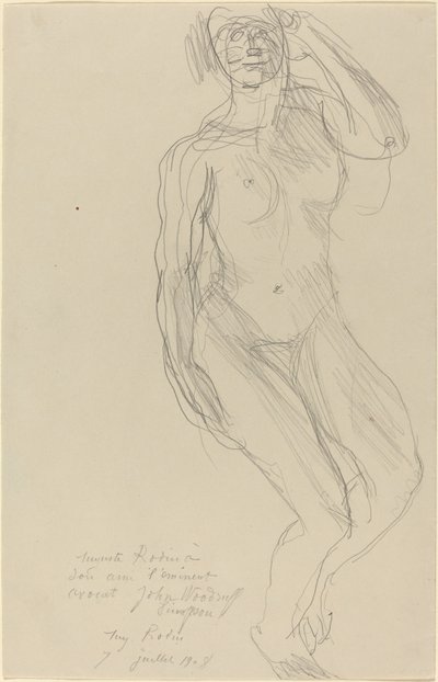 坐着的女性裸体向前看 作者 奥古斯特·罗丹（Auguste Rodin）