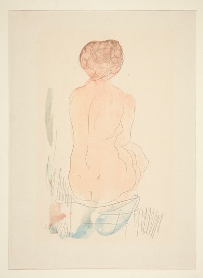 裸体坐像，从背面看 作者 奥古斯特·罗丹（Auguste Rodin）