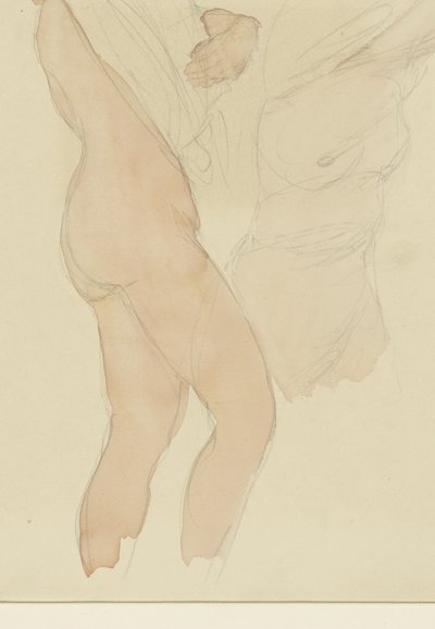 显示两名女性脱掉上衣的学习单 作者 奥古斯特·罗丹（Auguste Rodin）