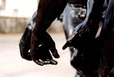 三色调，三只手的细节，1881年108012的青铜细节 作者 Auguste Rodin