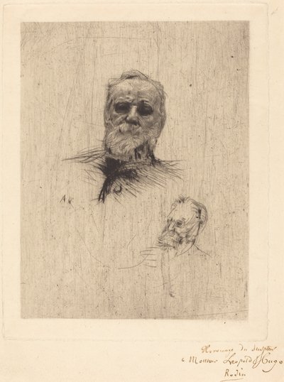 维克多-雨果，De Face，1886年。 作者 奥古斯特·罗丹（Auguste Rodin）