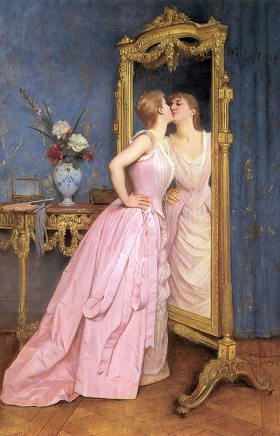 虚荣，c.1889 作者 Auguste Toulmouche