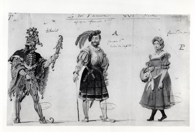 1832年Victor Hugo（1802-85）的“Le Roi s&39;amuse”服装设计 作者 奥古斯特·夏蒂永（Auguste de Chatillon）