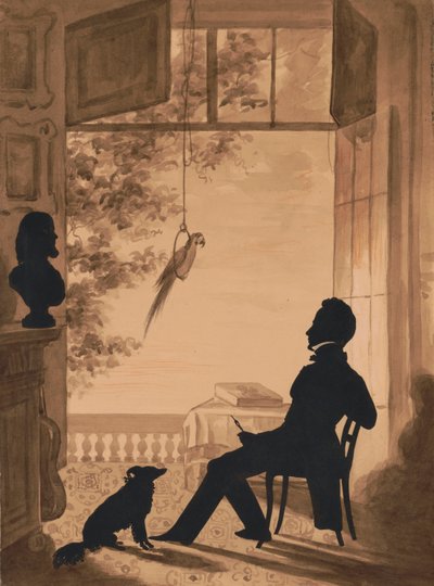 1841年艺术家Charles Fenderich的剪影轮廓（棕褐色水洗镂空纸） 作者 奥古斯丁·阿曼特·康斯坦特·菲德尔·爱德华