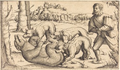 猎熊，1545年。 作者 奥古斯丁·赫希沃格尔