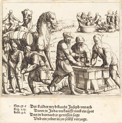 约瑟夫被卖给以实玛利人，1547年。 作者 奥古斯丁·赫希沃格尔
