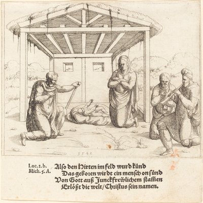 牧羊人的崇拜》，1548年。 作者 奥古斯丁·赫希沃格尔