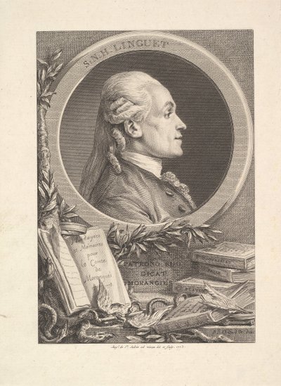 西蒙-尼古拉-亨利-林格特的肖像，1773年 作者 皮埃尔·菲利普·肖法尔
