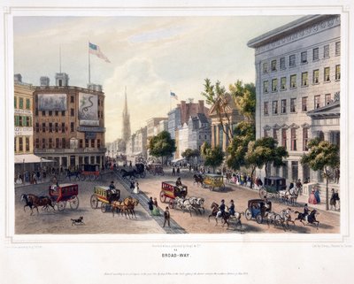 Broad-Way, pub.1850年（彩色平版印刷）。 作者 奥古斯都（后）科尔纳