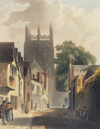 牛津的Magpie Lane，来自J. Bluck（fl.1791-1831）pub的“牛津历史”的插图。作者：R. Ackermann，1813年（彩色aquatint） 作者 奥古斯都·查尔斯·普金