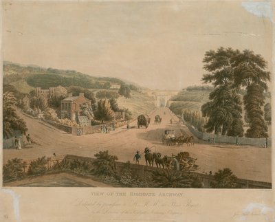Highgate拱门的看法 作者 Augustus Charles Pugin