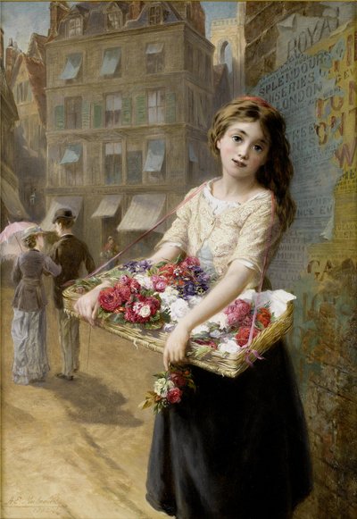 街头卖花者 作者 奥古斯都（Augustus）Edwin Mulready