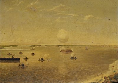 对萨姆特要塞的攻击，1863 年 4 月 7 日，约 1863 年（布面油画） 作者 奥古斯都格林瓦尔德