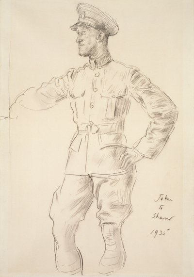 飞机师T.E. 肖的肖像 阿拉伯的劳伦斯，1935年 作者 奥古斯都·约翰