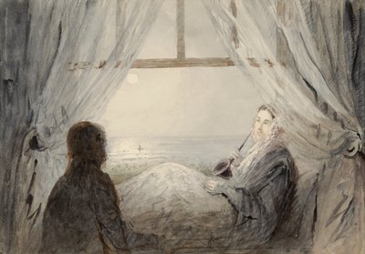 Harriet Martineau在沙发上的肖像，1844年（纸上写着） 作者 奥古斯都·利奥波德蛋