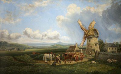 Kearsey的风车，Minchinhampton Common，格洛斯特郡 作者 奥古斯都·特纳