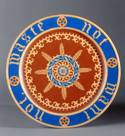 面包板，由Minton and Company制造，c.1849（陶瓷） 作者 奥古斯都·韦尔比·诺斯莫尔·普金