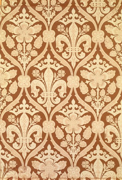 &39;Fleur-de-Lis&39;，由S. Scott设计并由Cole and Sons制作的复制壁纸，为议会大厦，1845-50（另见87555） 作者 奥古斯都·韦尔比·诺斯莫尔·普金