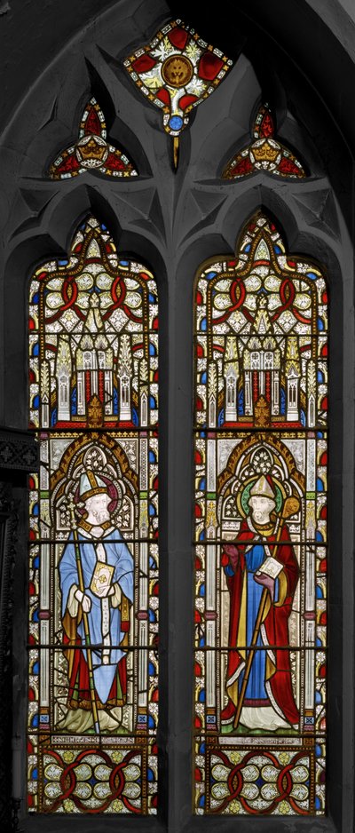 St. Boniface和St. Swithin，1852年（彩色玻璃） 作者 奥古斯都·韦尔比·诺斯莫尔·普金