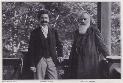 作曲家Johann Strauss the Younger和Johannes Brahms，维也纳 作者 奥地利摄影师